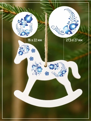 Наклейки на свечи водные Гжель 1 из каталога Наклейки декупажные для декора свечей, яиц, изделий из гипса, в интернет-магазине BPW.style